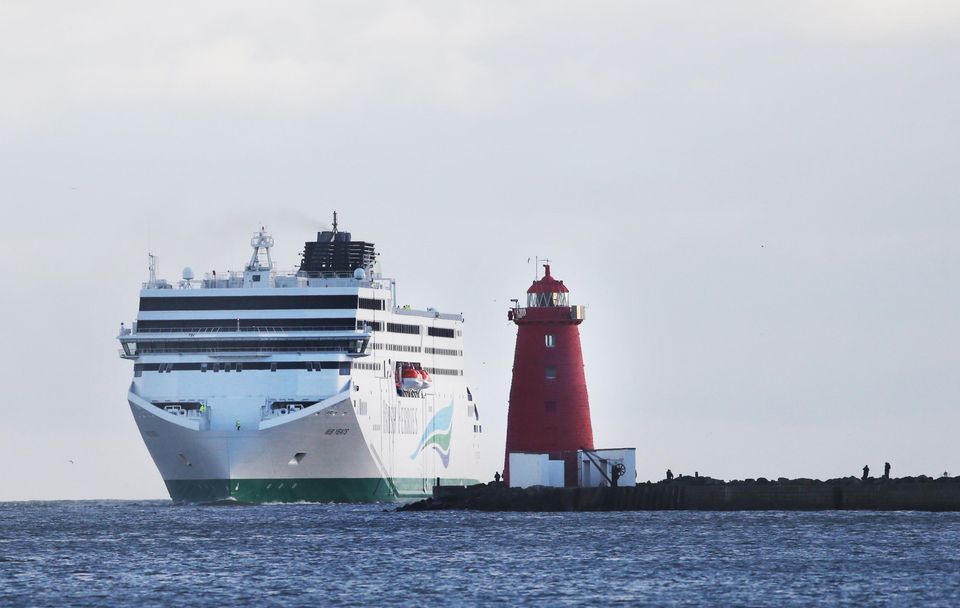The new Irish Ferries ship W.B.Yeats arrives into Dublin Port. Photo: Leon Farrell/Photocall Ireland.