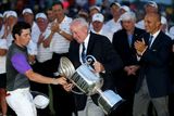 thumbnail: Rory McIlroy catches the lid of the Wanamaker trophy after his one-stroke victory in the 96th PGA Championship at Valhalla Golf Club on August 10, 2014 in Louisville, Kentucky.  (Photo by Andrew Redington/Getty Images)