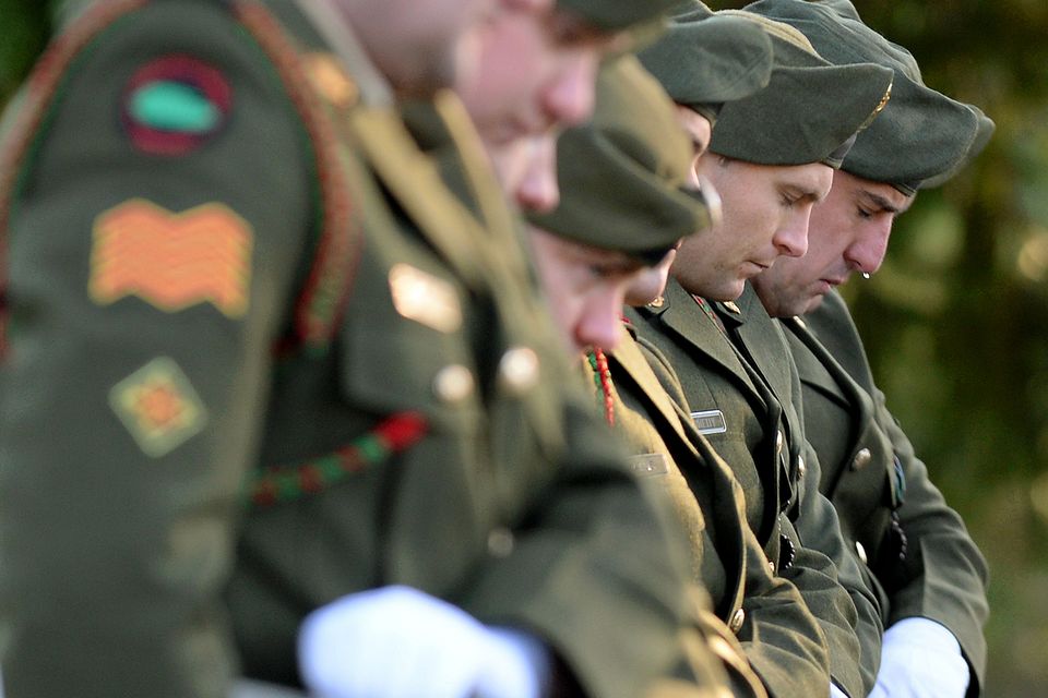 Defence Forces guard of honour during the Armistice Day Commemoration
Picture: Caroline Quinn