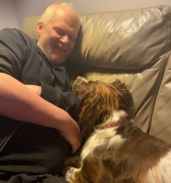 Donagh Noonan pictured with his dog