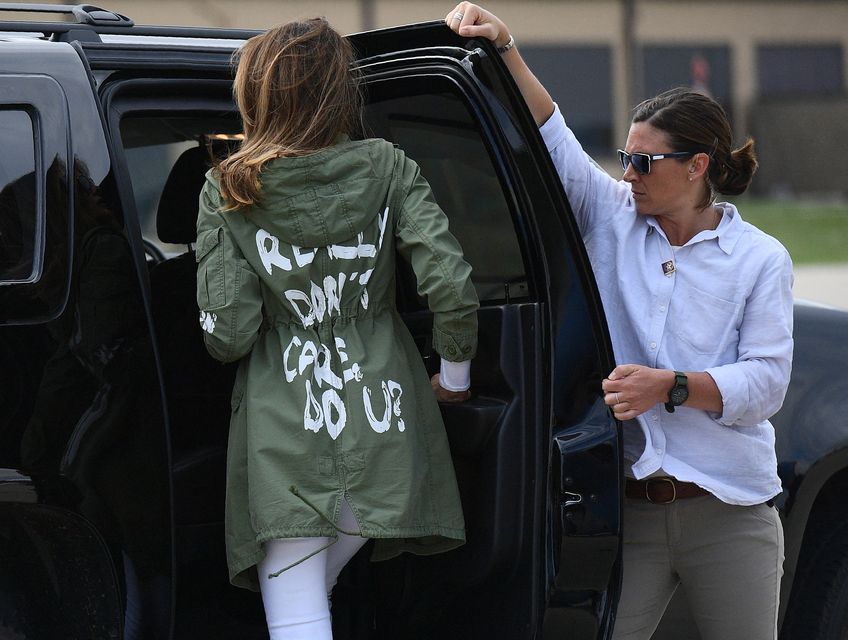 Melania Trump visits New Hope Children’s Shelter in Texas in 2018 where children of suspected illegal immigrants were housed. Photo: Getty