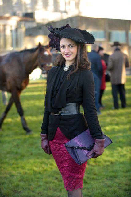 Ciara Murphy (28) from Dunboyne at the Leopardstown Races yesterday. Photo: Bryan Meade