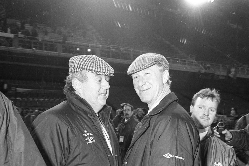 Jack Charlton and Joe Delaney at the Ireland v England match at Landsdowne Road in 1995. Picture by David Conachy