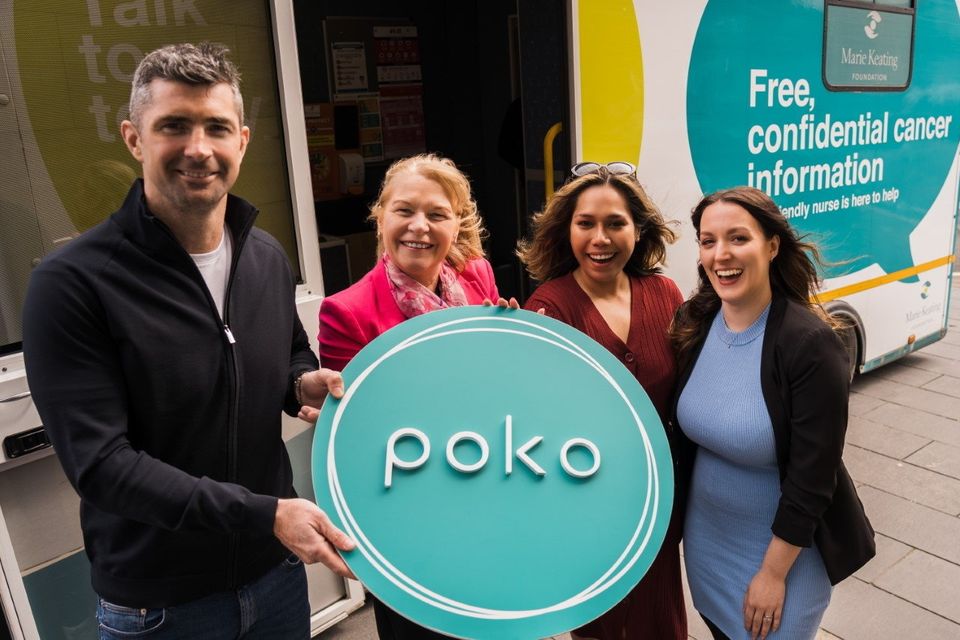 Pictured, from  Rob Kearney, Linda Keating ,Marie Keating Foundation, Rochelle Lazaro Poko, and Justine O’Hanlon, Poko at the launch of Poko's Protect Your Skin campaign