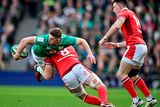 thumbnail: Ireland' Jack Crowley of Ireland is tackled by Aaron Wainwright of Wales during the Six Nations clash at the Aviva Stadium. Photo: Charles McQuillan/Getty Images