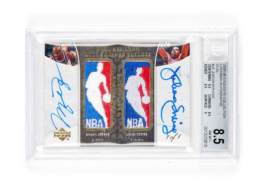 Upper Deck Exquisite Collection Dual Logoman Autographs Michael Jordan and Julius Erving