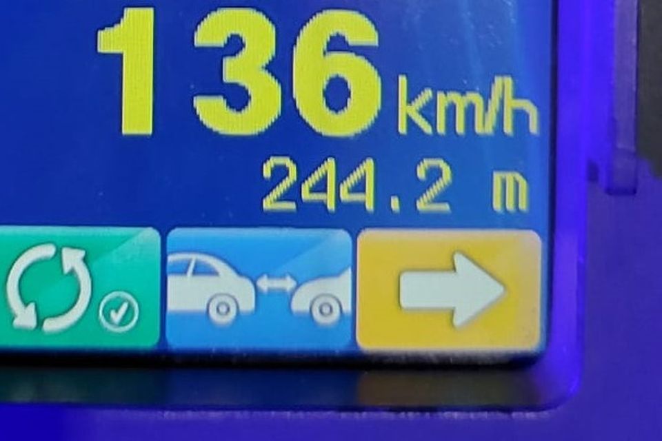 Gardaí clocked the motorist speeding at 136kmh in 50kmh zone. Photo: AGS
