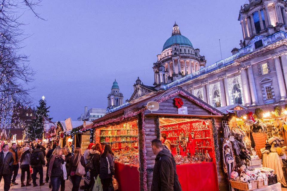 Belfast Christmas market in the grounds of City Hall