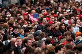 thumbnail: A US flag flies above the crowd waiting to hear US President Barack Obama deliver a speech at College Green. Photo: Getty Images