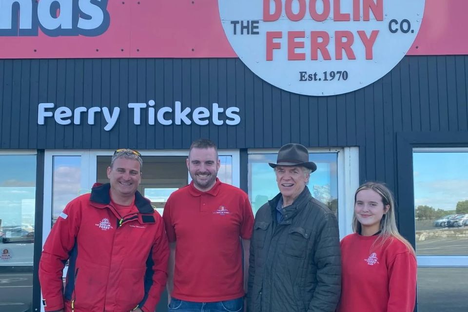 Hollywood actor Christopher McDonald poses alongside Doolin Ferries staff  PIC CREDIT: Facebook/Doolin Ferries