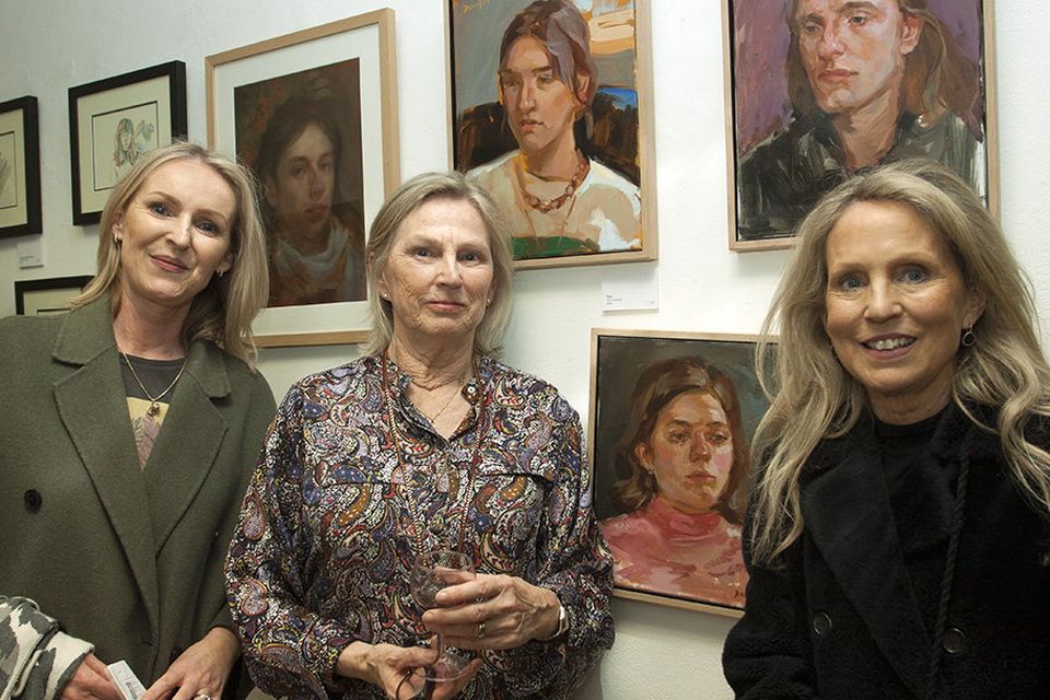 Laura , Denise & Mary Cronin @ the Signal Arts Centre for the opening reception of the Exbibition Titled ''Outside Of Now'' By Artist Nina Ruminska. Photo Joe Mc Qillan