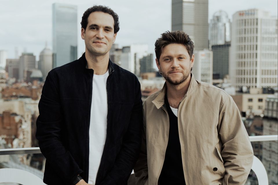 Whoop founder and CEO Will Ahmed with Niall Horan