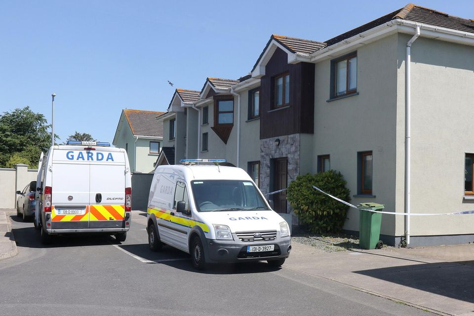 The house in Westbury Woods, Enniscorthy, where a man was fatally stabbed on Thursday night, remains sealed off. Photo: John Walsh.