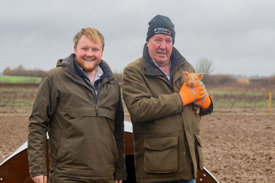 Kaleb Cooper and Jeremy Clarkson in Clarkson’s Farm. Photo: Ellis O’Brien/Amazon