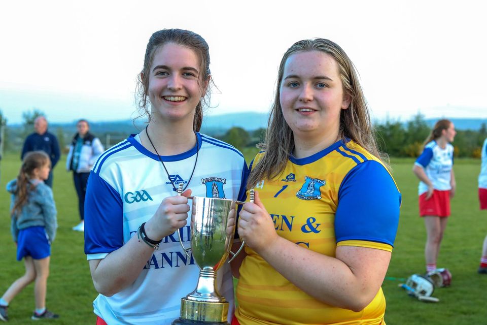 Niamh and Ava Whelan with the Intermediate league cup.