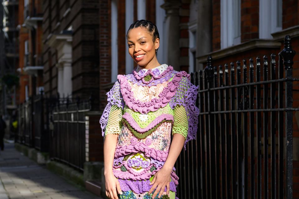 "I’m somebody that does like makeup and clothes and beauty treatments, but that’s just a part of a whole and I still can’t spend too much time looking at my reflection or pictures of myself." Emma Dabiri pictured during London Fashion Week 2024. Photo: Kirstin Sinclair/Getty Images