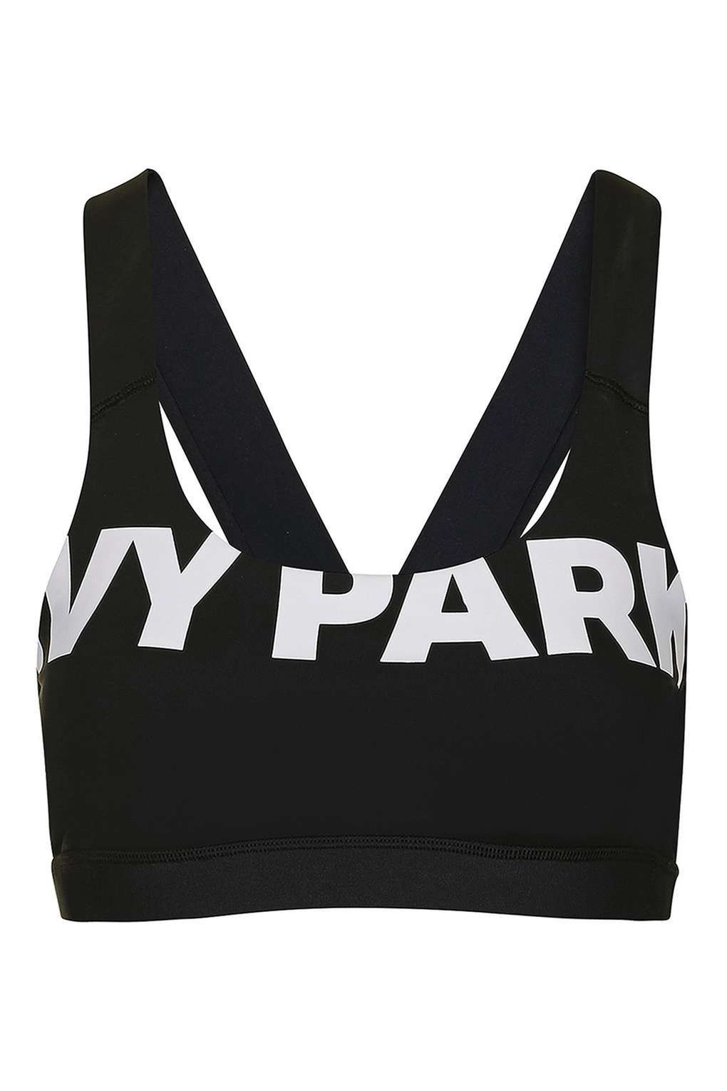 IVY PARK black sports bra  Black sports bra, Black media, Women's