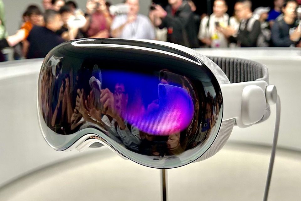 Hands on with Apple's Vision Pro headset. Photo: Adrian Weckler