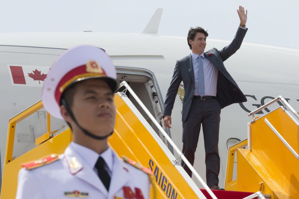 Canadian prime minister Justin Trudeau arrives in Da Nang, Vietnam (AP)