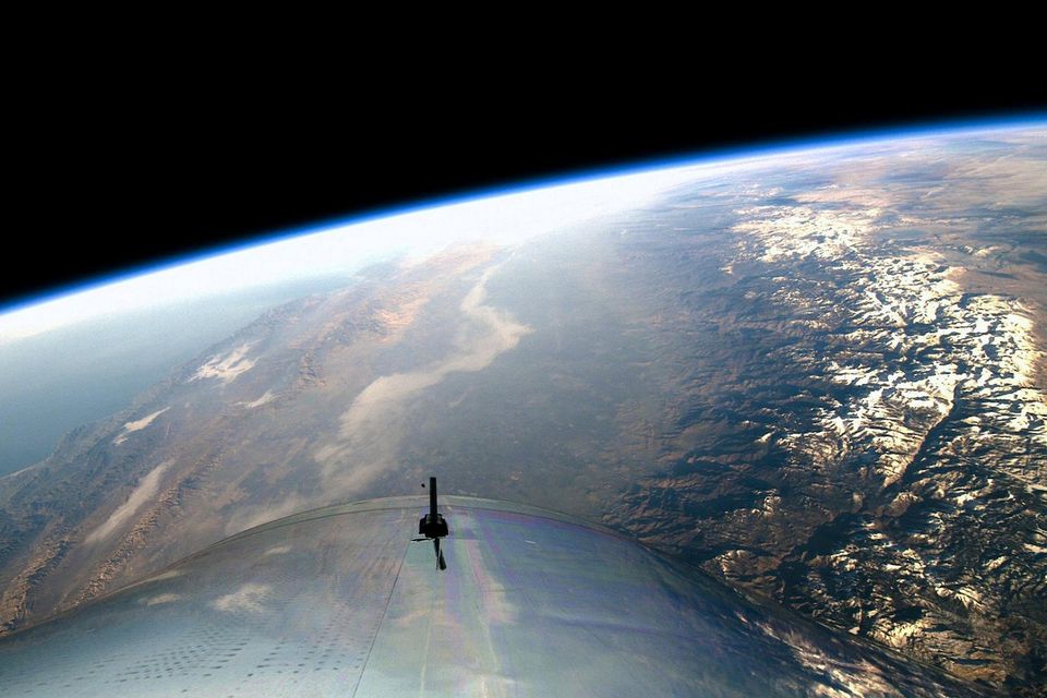 A view from the edge of space is seen from Virgin Galactic's manned space tourism rocket plane SpaceShipTwo. Photo: Reuters