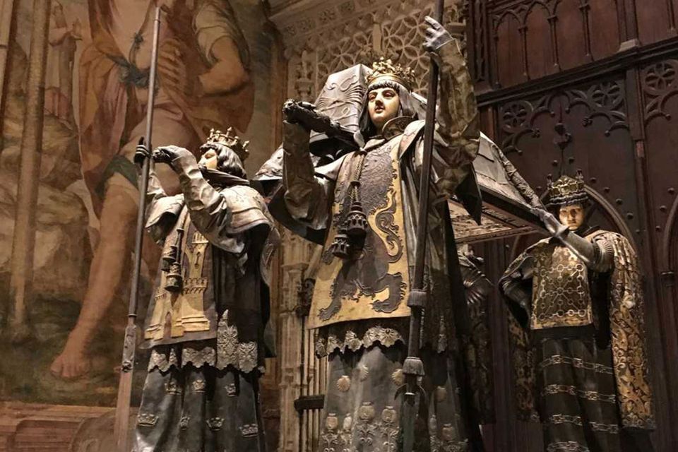 The tomb of Christopher Columbus in Seville Cathedral. PA Photo/Laura Paterson.