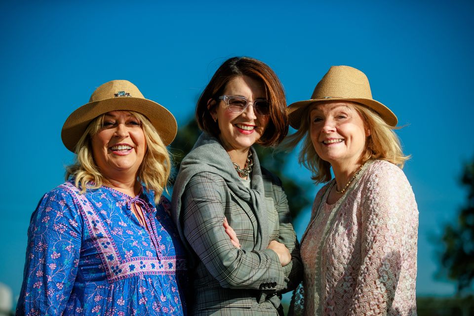 Joan Fair, Aoife Dunican and Rosemary Fairen enjoying day two of  the National Ploughing Championships in Ratheniska. Pic: Mark Condren