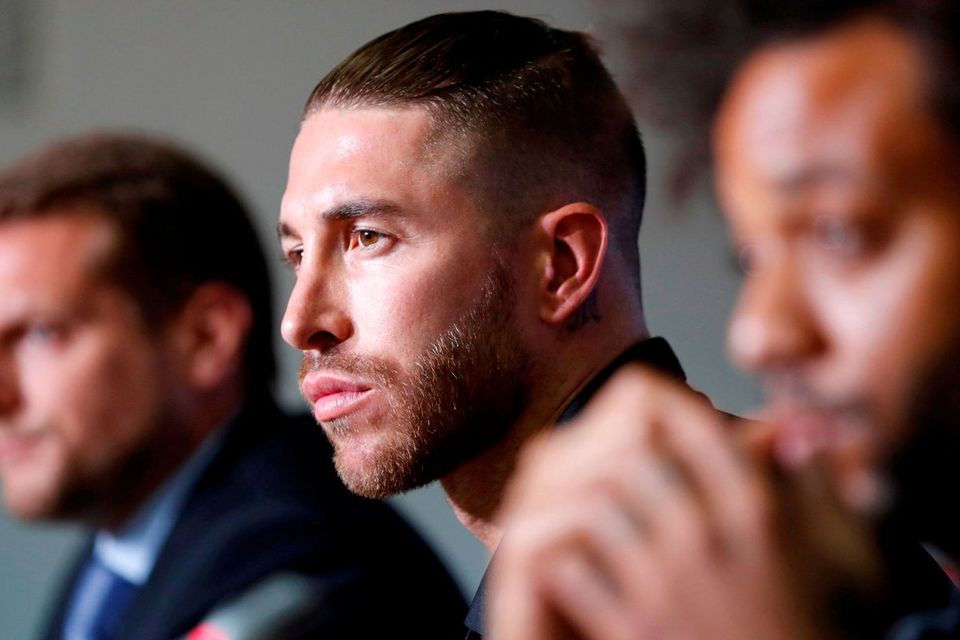 Real Madrid's Sergio Ramos during the press conference