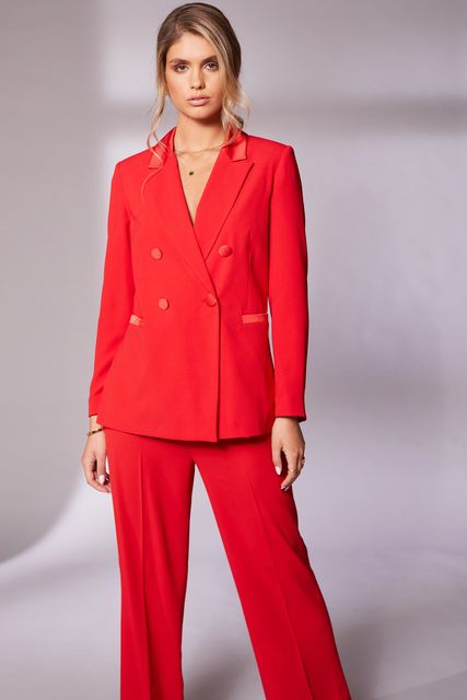 Kate Cooper jacket with satin collar €190 and wide leg trousers €98
