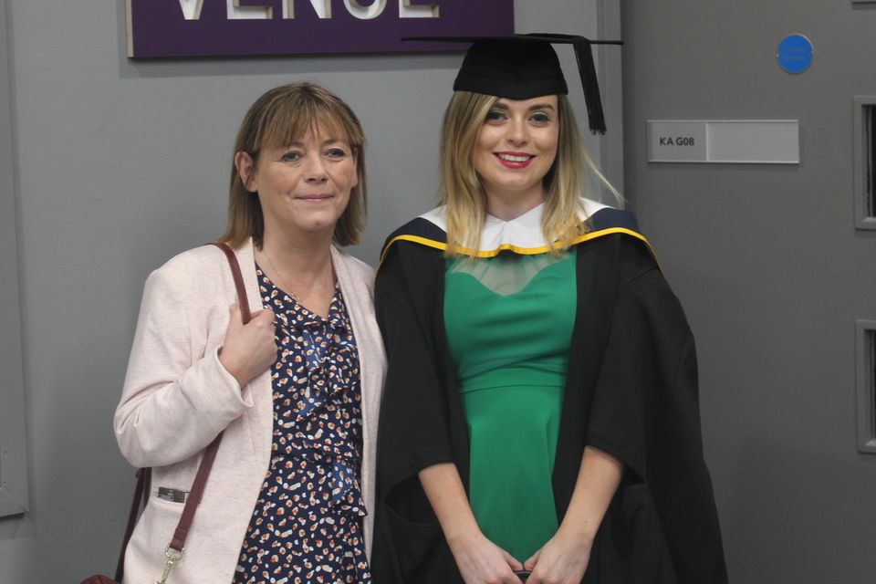 Amy Donohoe with her mother Angela at her MSc graduation in 2022