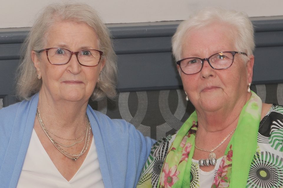 Iris Minford and Olive Savage at the St. Patrick's parish  volunteers social night in The Lisdoo. Photo: Aidan Dullaghan/Newspics