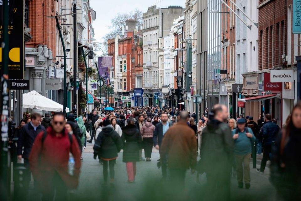 Shoppers on Grafton Street in Dublin. Photo: Patrick Bolger/Bloomberg