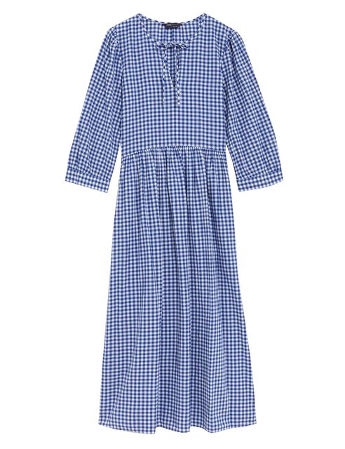 M&S pure cotton blue gingham dress
