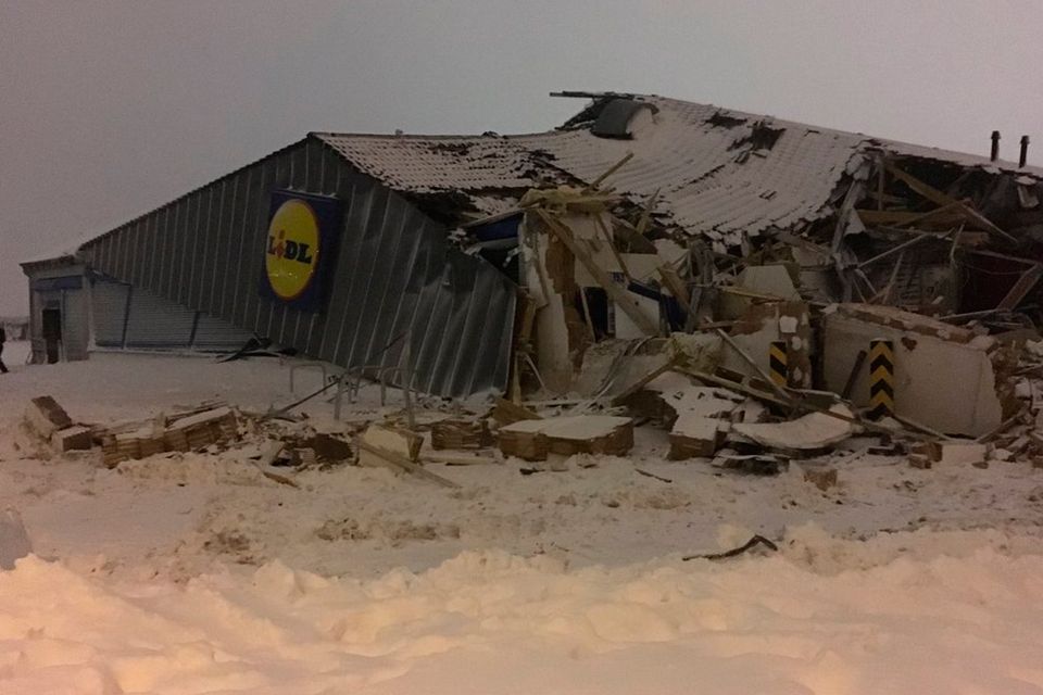 Lidl supermarket on Fortunestown Lane in west Dublin, after a digger was reportedly used by looters to gain access to the store Photo: Chai Brady /PA Wire