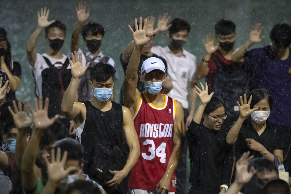 China’s treatment of pro-democracy protesters in Hong Kong has been criticised (Mark Schiefelbein/AP)