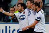 thumbnail: Andy Boyle, Dundalk, centre, celebrates with team-mates Richie Towell, left, and Kurtis Byrne after scoring his side's first goal of the night. SSE Airtricity League Premier Division, Dundalk v Bohemians, Oriel Park, Dundalk, Co. Louth. Picture credit: Oliver McVeigh / SPORTSFILE