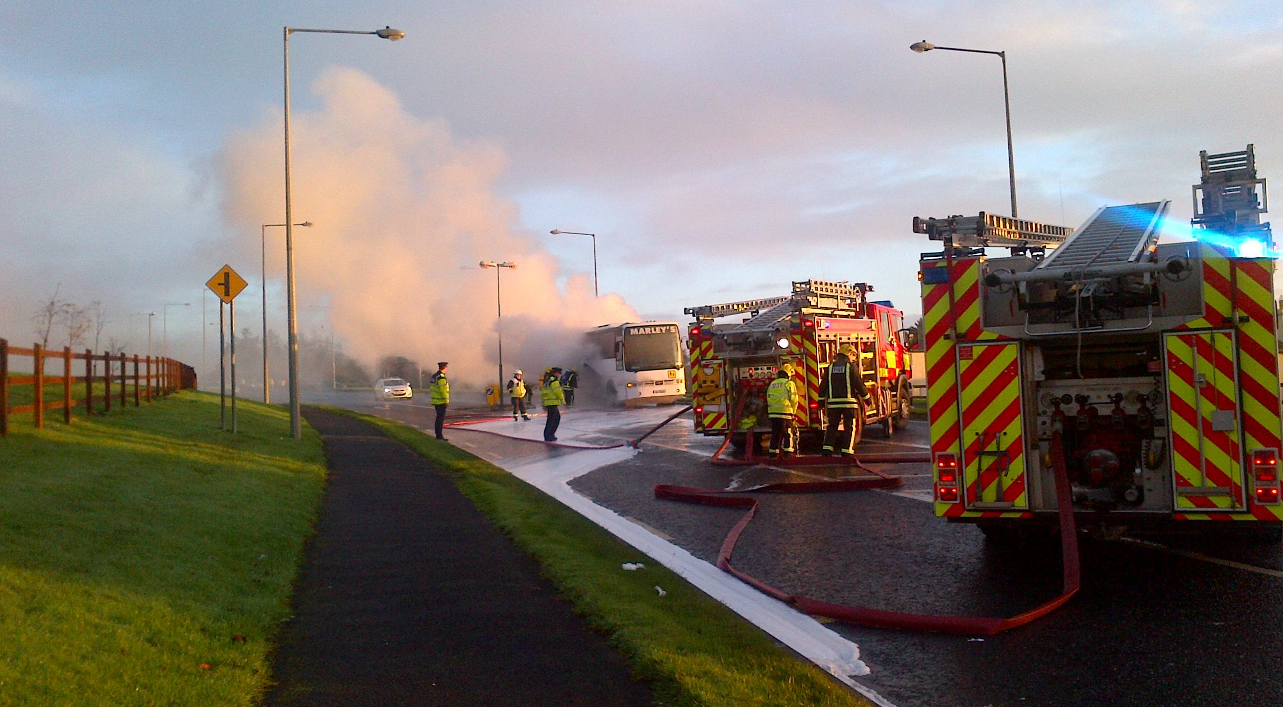 30 school children evacuated from bus after it catches fire ...