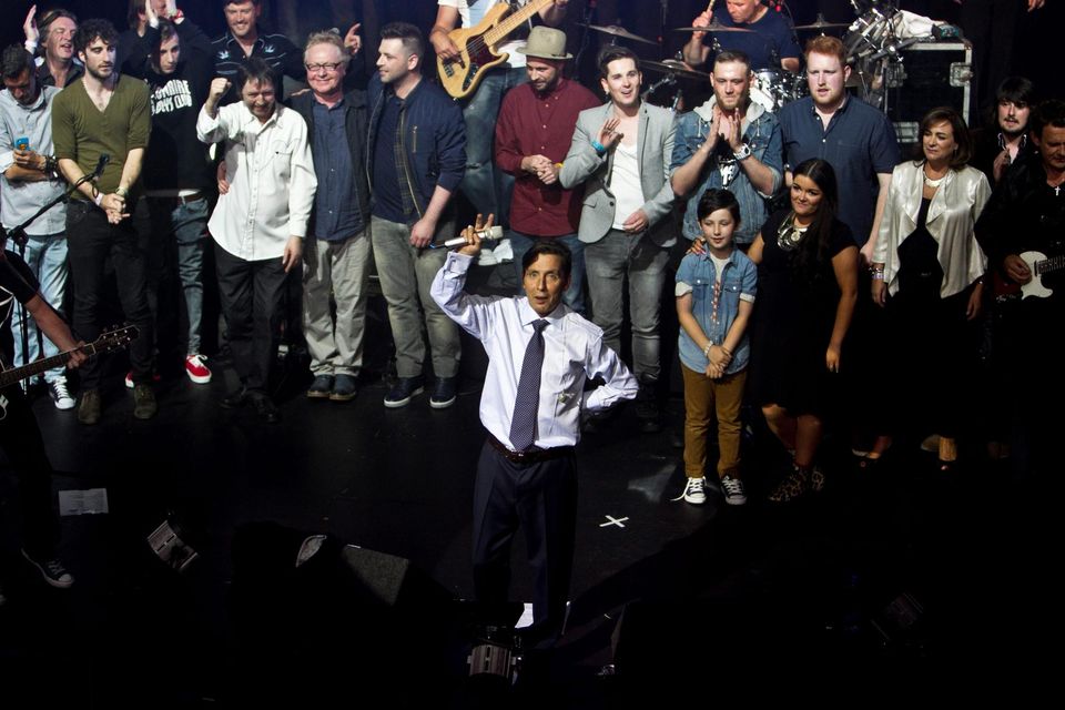 Christy Dignam salutes the crowd at 'A Night For Christy’ at the Olympia Theatre in 2013. Photo: Kobpix