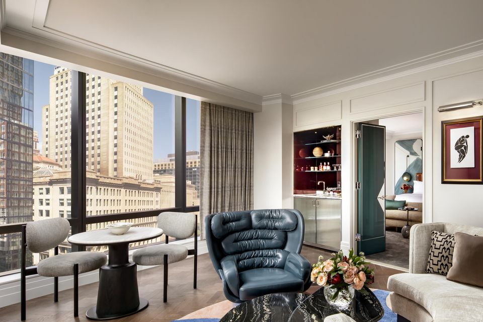 A luxurious suite at Raffles Boston