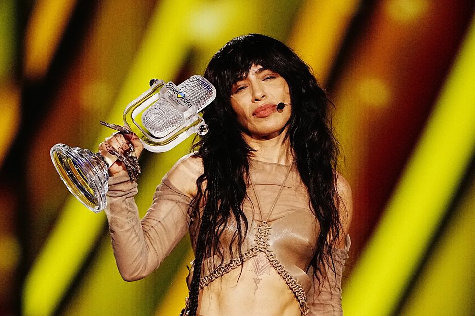 Sweden's Loreen with the Eurovision trophy following her most recent win. Pic: Aaron Chown/PA