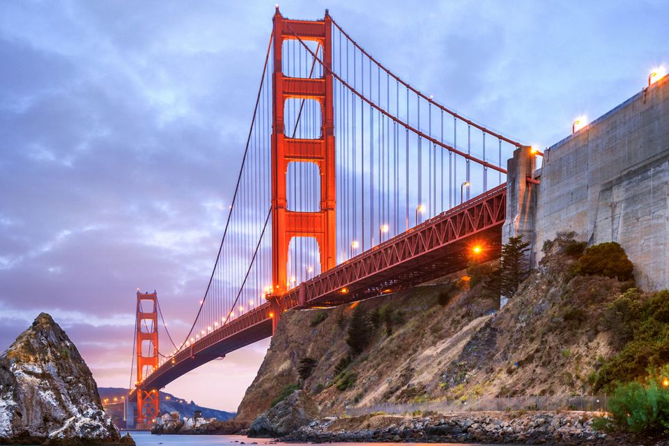 The iconic Golden Gate bridge in San Francisco