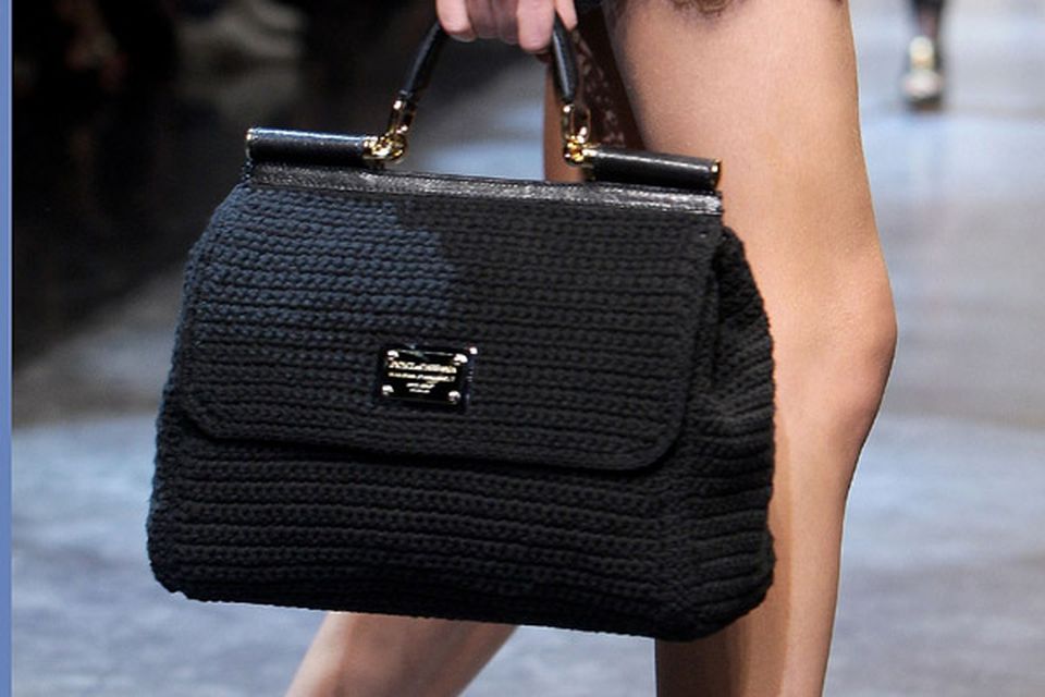 Sicily Mini Leather Shoulder Bag in Black - Dolce Gabbana