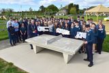 thumbnail: Cathaoirleach of Rosslare Municipal District, Cllr Ger Carthy with members of the RMD, TY students and teachers from Bridgetown College, pictured at the Youth Adds Value project in Bridgetown, on Tuesday morning. Photo: Jim Campbell
