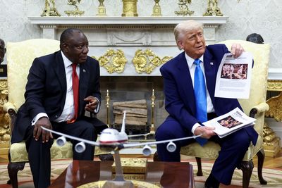 Trump confronts South African president with baseless claims of ‘white genocide’ in White House meeting