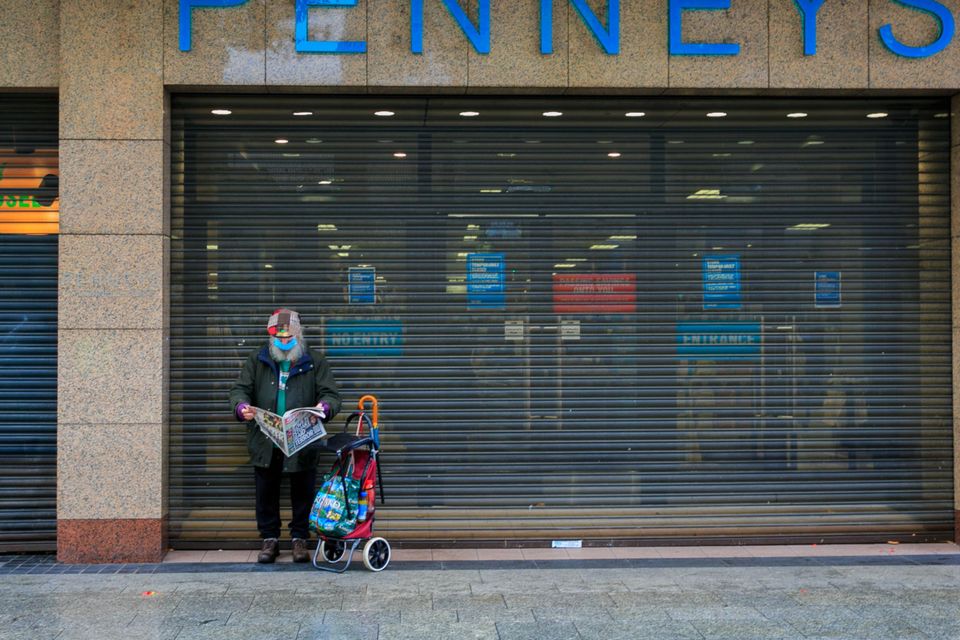 A man outside Penney’s in Dublin city centre. Photo: Gareth Chaney/Collins