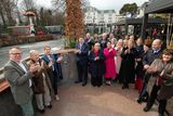 thumbnail: Cathaoirleach of the Killarney Municipal District, Cllr Niall Kelleher unveils the plaque at the official opening of the Killarney Outdoor Dining Infrastructure at Kenmare Place, Killarney on Wednesday along with Angela McAllen, Killarney Town Manager and Miriam Kennedy, Head of Wild Atlantic Way Failte Ireland. Also included are local councillors and council staff. Photo by Don MacMonagle