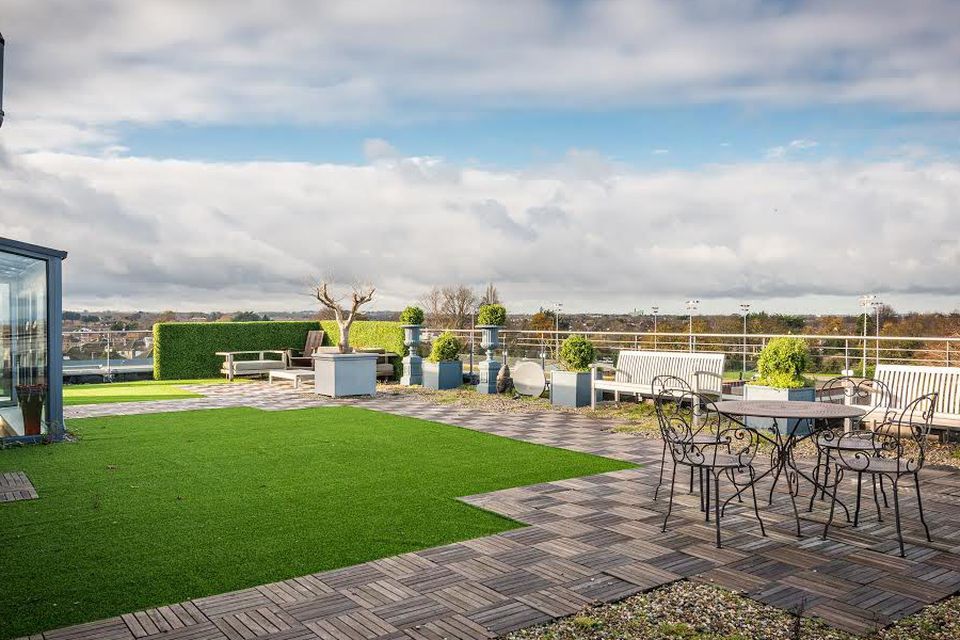 The roof garden of the penthouse at Bushy Park, Terenure, Dublin 6W.