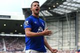 thumbnail: Everton's Kevin Mirallas celebrates scoring his side's second goal of the game