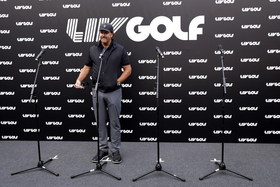 File photo of Phil Mickelson speaking to the media. Picture: Steven Paston/PA Wire