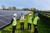 thumbnail: Neoen Europe director Christophe Desplats Redier, Environment Minister Eamon Ryan, Neoen Ireland managing director Cyril Perrin and ESB Networks managing director Nicholas Tarrant at Millvale Solar Farm, Co Wicklow. Photo: Keith Arkins