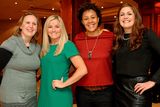 thumbnail: 22 December 2014; Ireland women's rugby players from left, Laura Guest, Sharon Lynch, Sophie Spence and Fiona Coghlan during the Croke Park Hotel / Irish Independent Sportstar of the Year Luncheon 2014. The Westbury Hotel, Dublin. Picture credit: Barry Cregg / SPORTSFILE